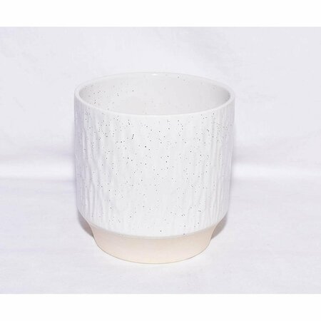 GARDENCONTROL Rippled Ceramic Planter White GA2842337